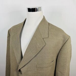 Alexander Lloyd 52R Sport Coat Wool Blend Beige Knit Three Button Fully Lined